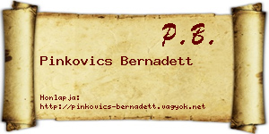 Pinkovics Bernadett névjegykártya